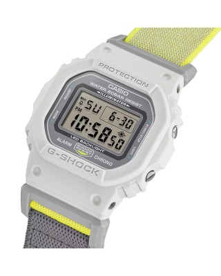 CASIO G-Shock Ανδρικό Ρολόι Γκρι/Κίτρινο  Υφασμάτινο λουράκι DW-5600MNC-7A8ER