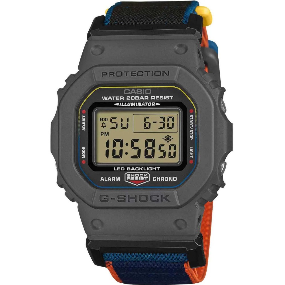 CASIO G-Shock Χρονογράφος Ρολόι Δίχρωμο Υφασμάτινο λουράκι DW-5600MNC-8A2ER