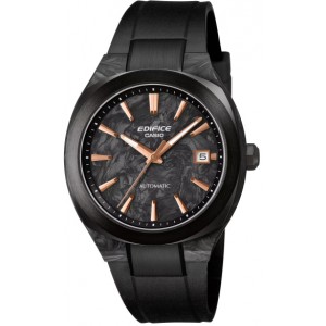 CASIO Edifice Forged Carbon Αυτόματο Ρολόι Μαύρο Καουτσούκ μπρασελέ EFK-200XPB-1AER
