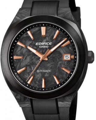 CASIO Edifice Forged Carbon Αυτόματο Ρολόι Μαύρο Καουτσούκ μπρασελέ EFK-200XPB-1AER
