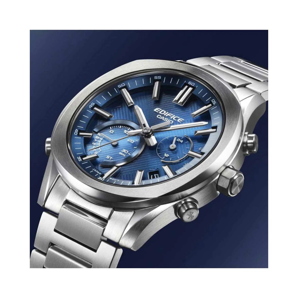 CASIO Edifice Tough Solar Smartwatch Xρονογράφος Ασημί Ανοξείδωτο Ατσάλι μπρασελέ EQB-1300D-2AEF