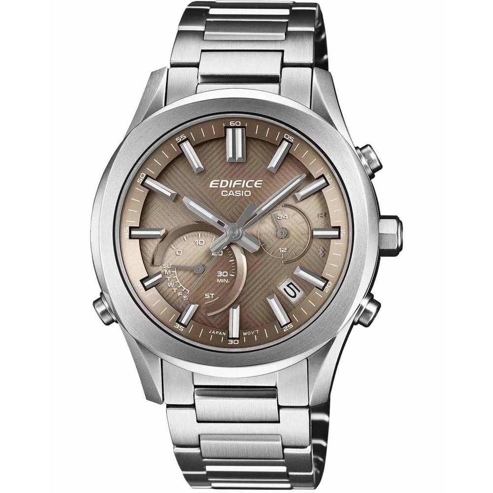 CASIO Edifice Tough Solar Smartwatch Xρονογράφος Ασημί Ανοξείδωτο Ατσάλι μπρασελέ EQB-1300D-5AEF