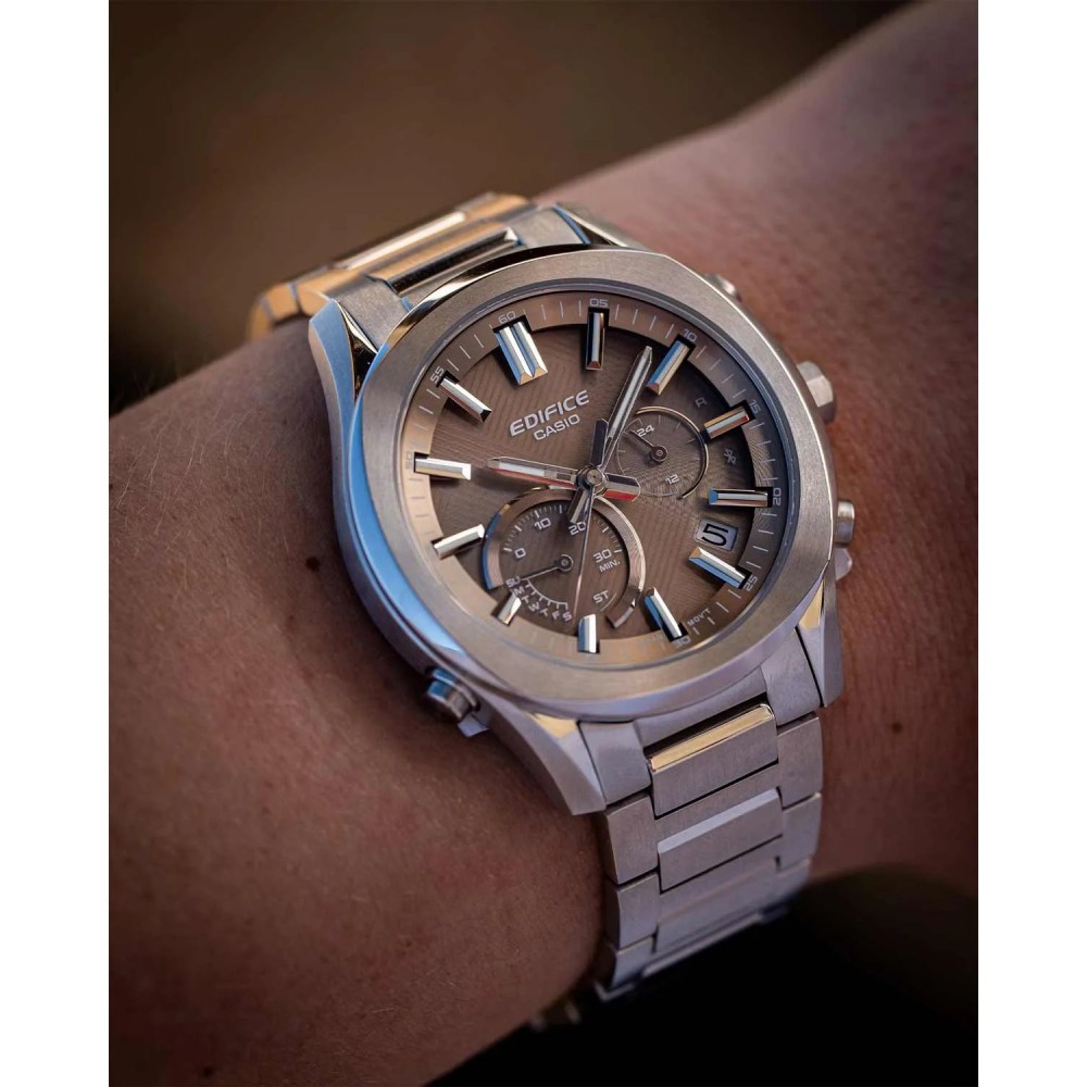 CASIO Edifice Tough Solar Smartwatch Xρονογράφος Ασημί Ανοξείδωτο Ατσάλι μπρασελέ EQB-1300D-5AEF