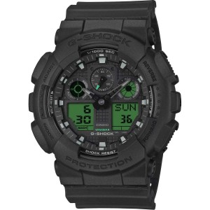 CASIO G-shock Χρονογράφος Ρολόι Μαύρο Καουτσούκ λουράκι GA-100BEG-1AER