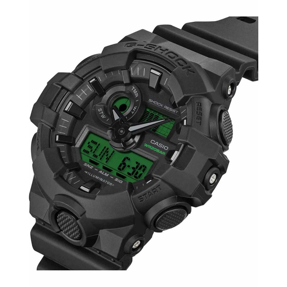 CASIO G-SHOCK Χρονογράφος Ρολόι Μαύρο Καουτσούκ Λουράκι GA-700BEG-1AER