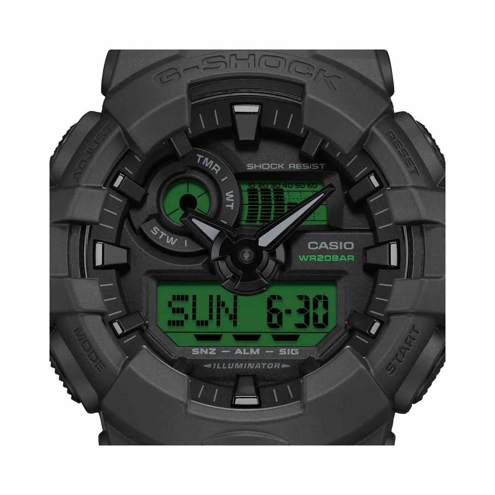 CASIO G-SHOCK Χρονογράφος Ρολόι Μαύρο Καουτσούκ Λουράκι GA-700BEG-1AER