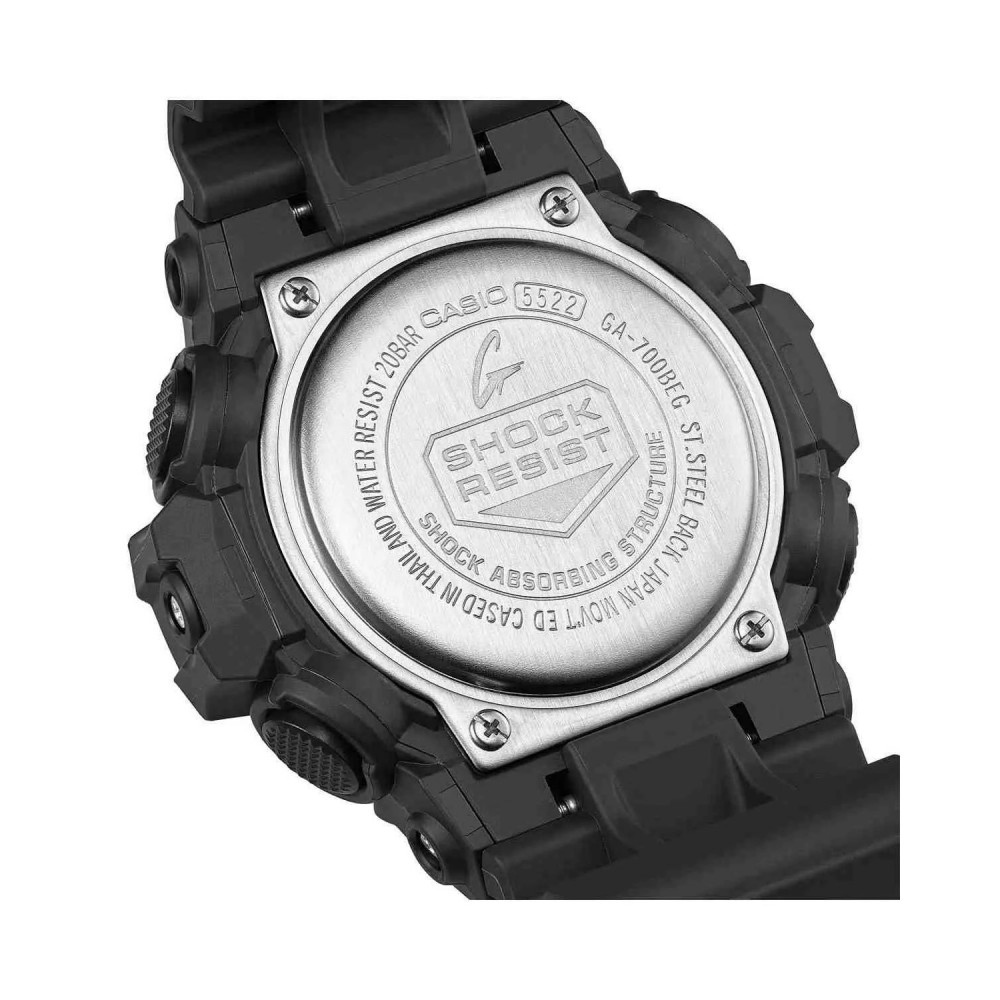 CASIO G-SHOCK Χρονογράφος Ρολόι Μαύρο Καουτσούκ Λουράκι GA-700BEG-1AER