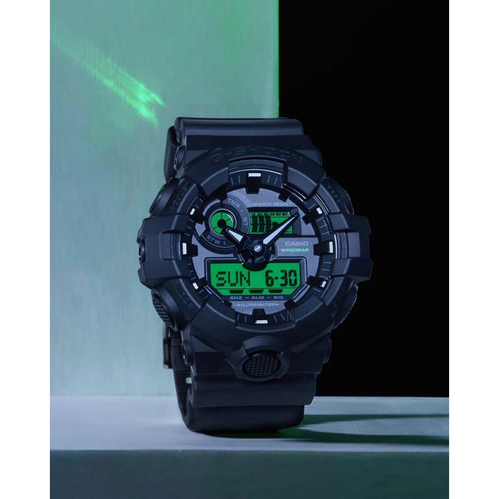 CASIO G-SHOCK Χρονογράφος Ρολόι Μαύρο Καουτσούκ Λουράκι GA-700BEG-1AER