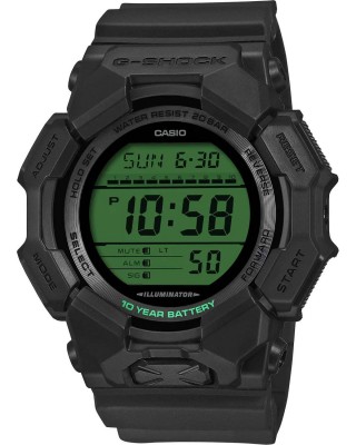 CASIO Black × Electro Green Special Edition Digital Ρολόι Μαύρο Καουτσούκ Λουράκι GD-010BEG-1ER