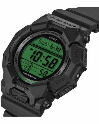 CASIO Black × Electro Green Special Edition Digital Ρολόι Μαύρο Καουτσούκ Λουράκι GD-010BEG-1ER