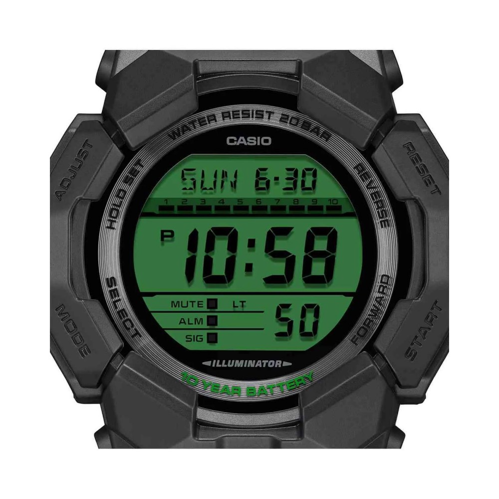 casio g-shock gd-010bbr-1 ψηφιακό ρολόι κόκκινη οθόνη carbon core guard
