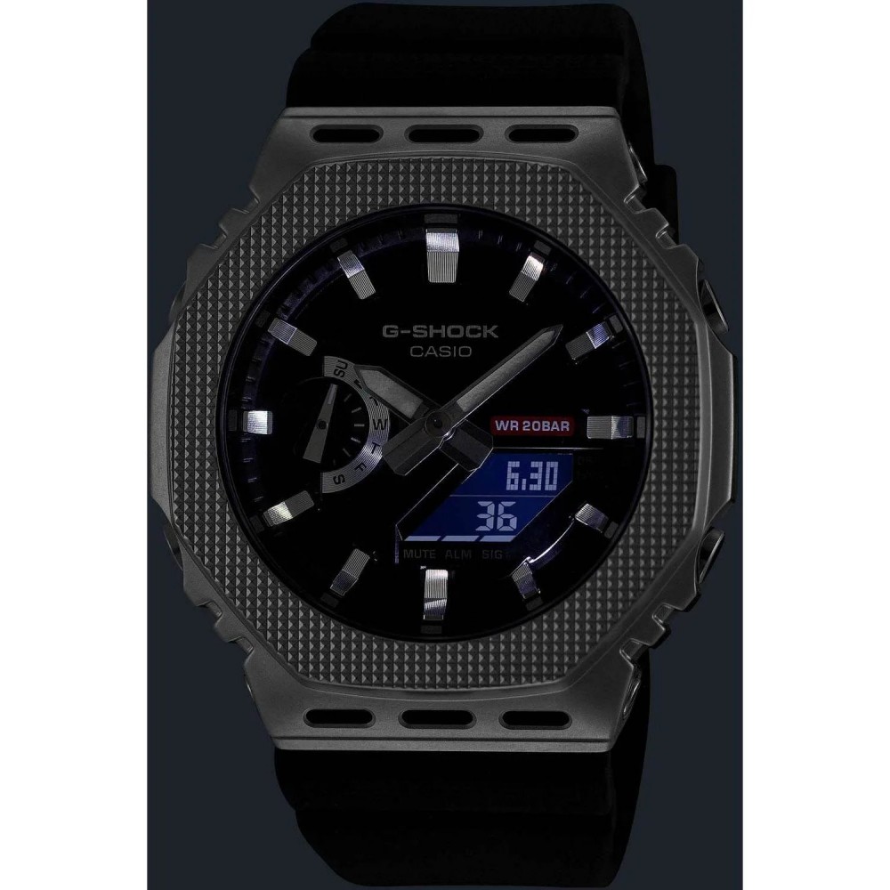 CASIO G-SHOCK  Χρονογράφος Ρολόι Μαύρο Καουτσούκ Λουράκι GM-2100M-1AER