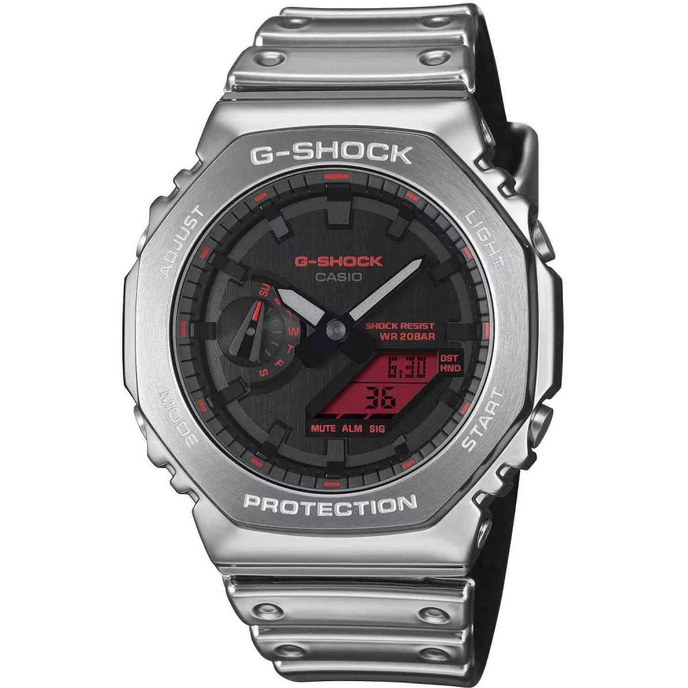 CASIO G-SHOCK  Χρονογράφος Ρολόι Ασημί Καουτσούκ Λουράκι GM-2100YRA-8AER