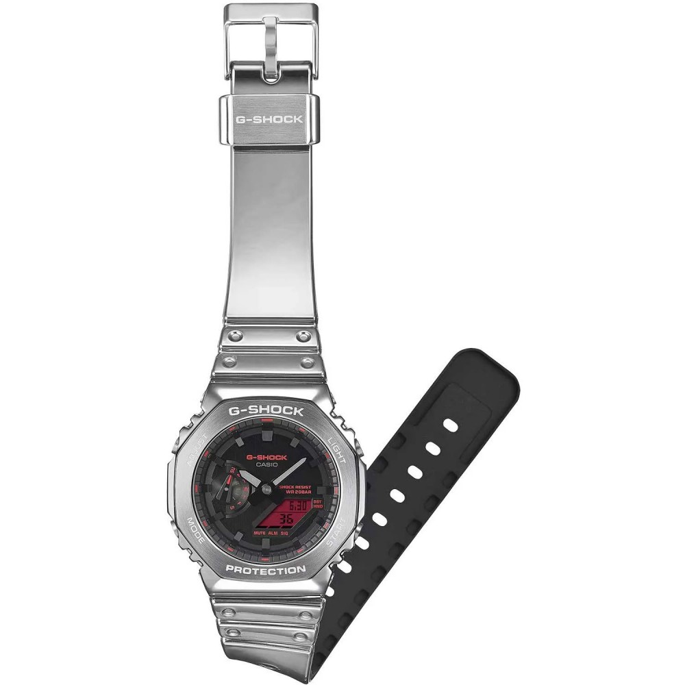 CASIO G-SHOCK  Χρονογράφος Ρολόι Ασημί Καουτσούκ Λουράκι GM-2100YRA-8AER