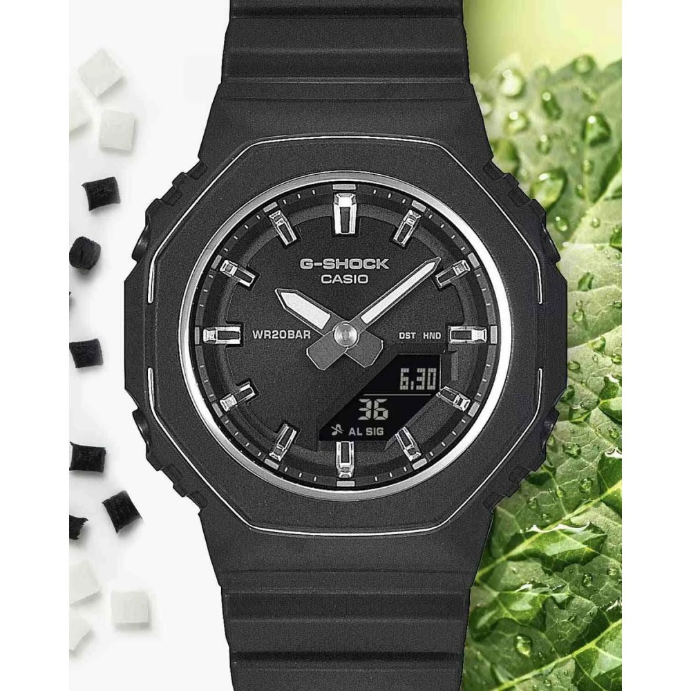 CASIO G-SHOCK Χρονογράφος Ρολόι Μα΄ύρο Διάφανο Βιολογικής προέλευσης GMA-P2110-1AER
