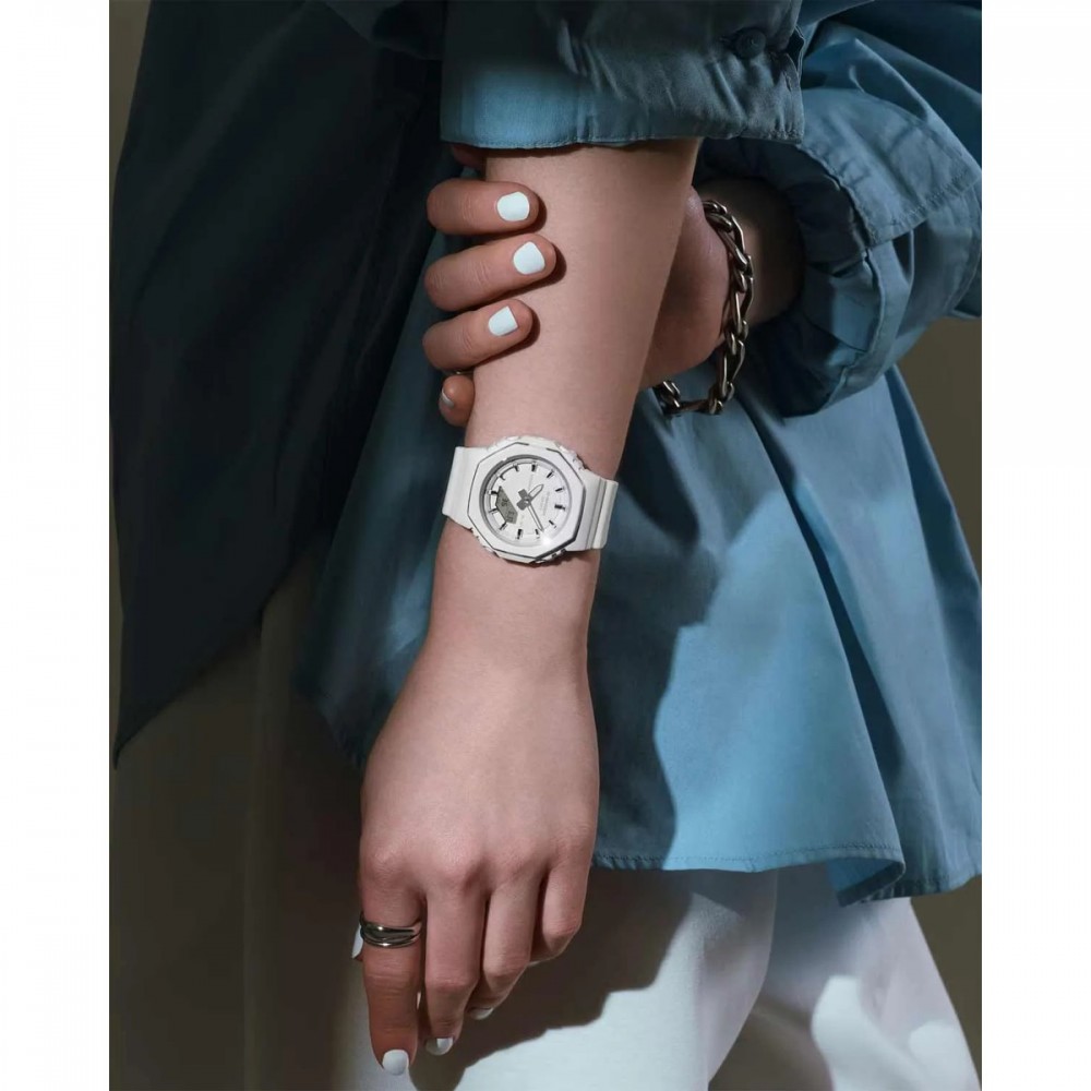 CASIO G-SHOCK Χρονογράφος Ρολόι Λευκό Λουράκι Βιολογικής προέλευσης GMA-P2110-7AER