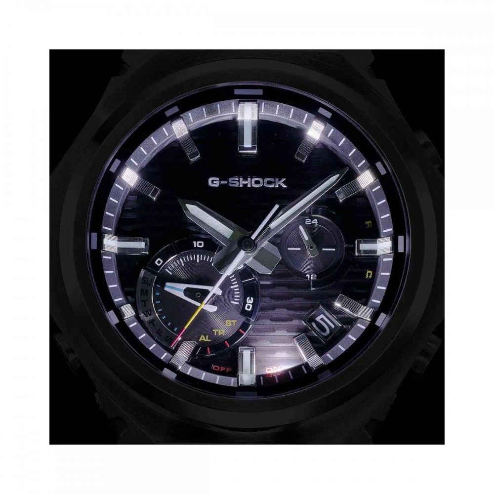 CASIO G-SHOCK Smartwatch Tough Solar Χρονογράφος Ρολόι Ασημί Ανοξείδωτο ατσάλι μπρασελέ GST-B100D-1AER