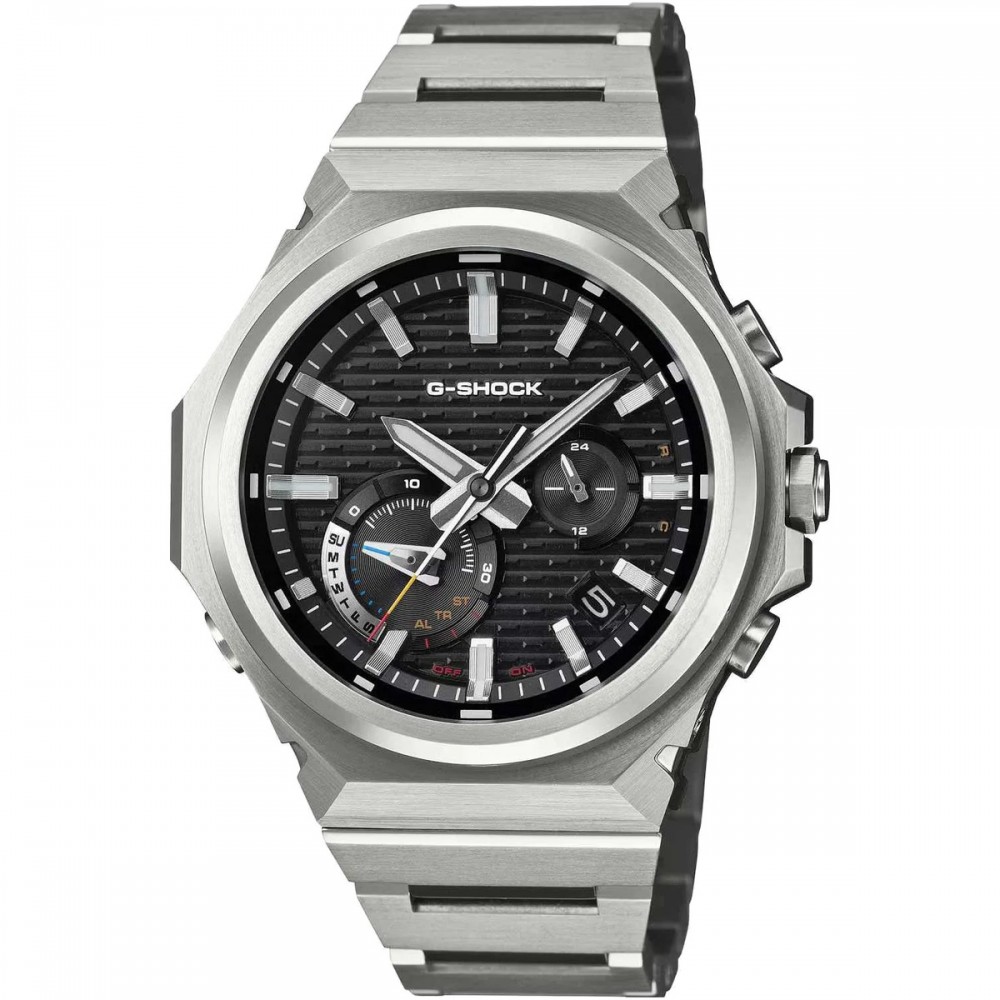 CASIO G-SHOCK Smartwatch Tough Solar Χρονογράφος Ρολόι Ασημί Ανοξείδωτο ατσάλι μπρασελέ GST-B100D-1AER