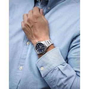 CASIO G-SHOCK Smartwatch Tough Solar Χρονογράφος Ρολόι Ασημί Ανοξείδωτο ατσάλι μπρασελέ GST-B1000D-2AER