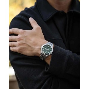 CASIO G-SHOCK Smartwatch Tough Solar Χρονογράφος Ρολόι Ασημί Ανοξείδωτο ατσάλι μπρασελέ GST-B1000D-3AER