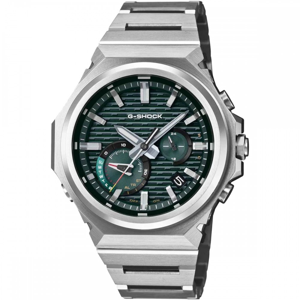 CASIO G-SHOCK Smartwatch Tough Solar Χρονογράφος Ρολόι Ασημί Ανοξείδωτο ατσάλι μπρασελέ GST-B1000D-3AER