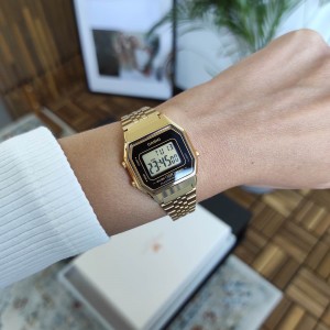 CASIO Vintage Ρολόι Επίχρυσο ανοξείδωτο ατσάλι LA-680WEGA-1ER