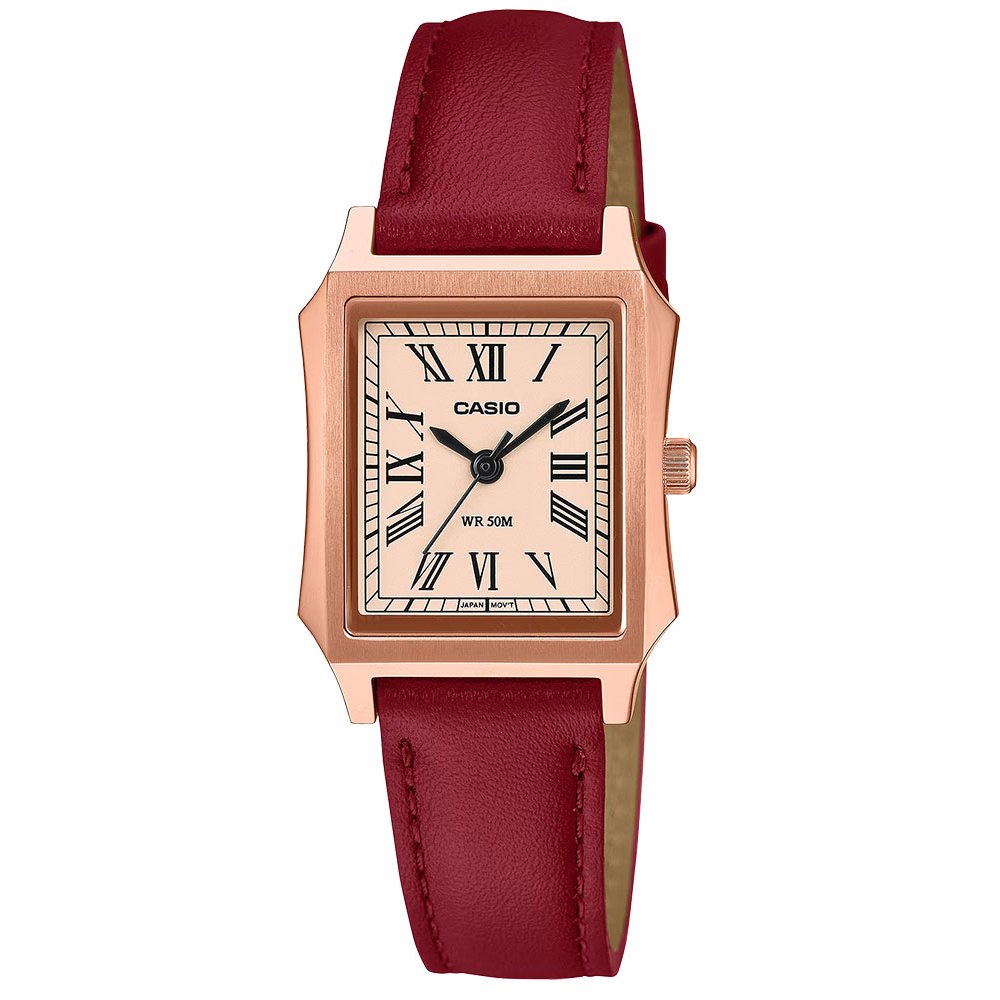CASIO Collection Ρολόι Κόκκινο Δερμάτινο λουράκι LTP-B190RGL-4BVER CASIO Collection Ρολόι Κόκκινο Δερμάτινο λουράκι LTP-B190RGL-4BVER