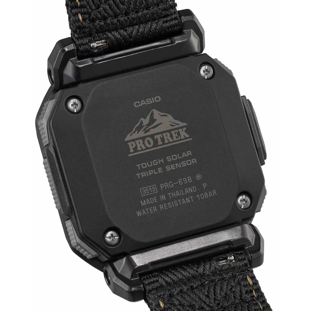 CASIO Protrek Tough Solar Chronograph Ρολόι Μαύρο Υφασμάτινο λουράκι PRG-69B-1ER