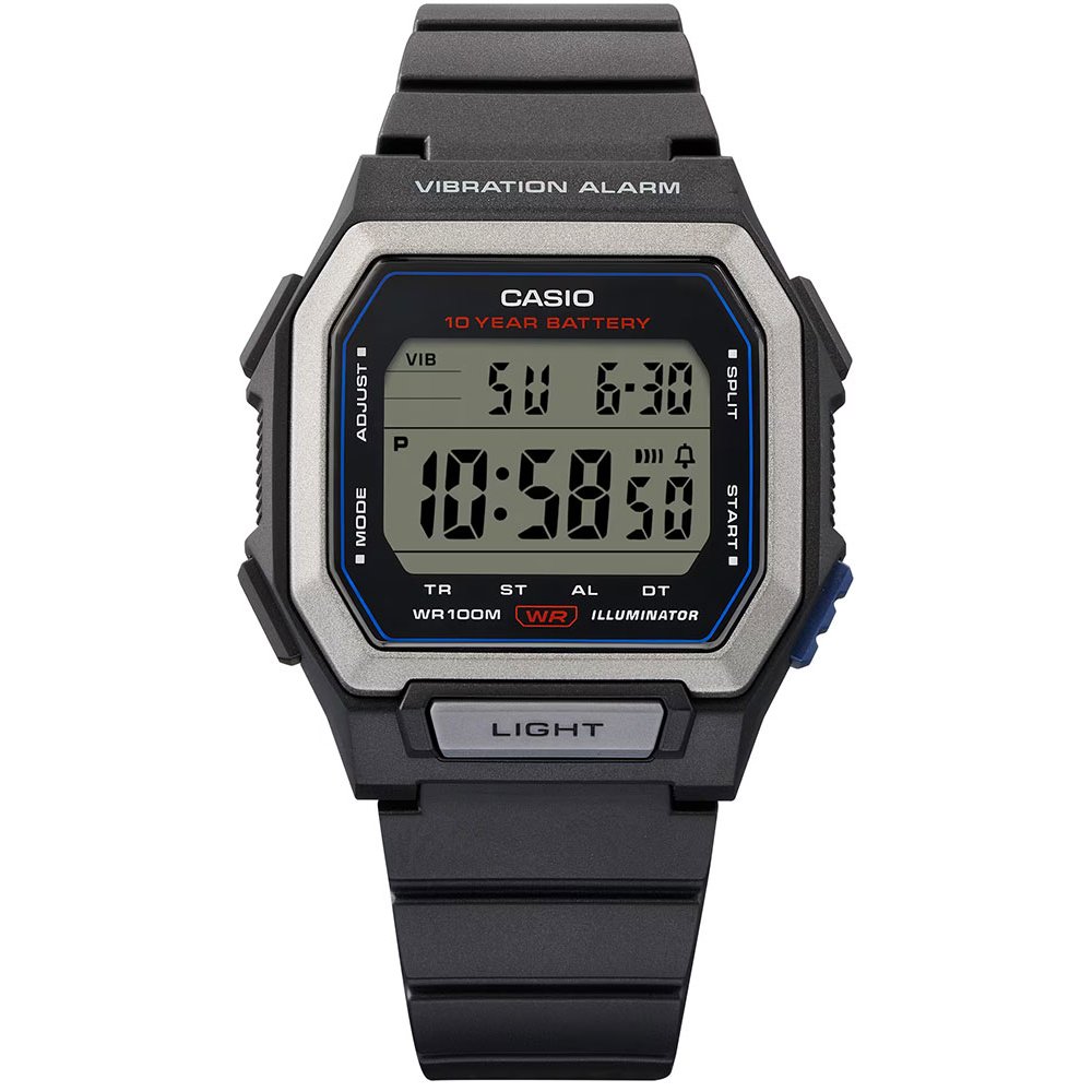 CASIO Standard Ρολόι Mαύρο Kαουτσούκ λουράκι W-738H-1AVEF CASIO Standard Ρολόι Mαύρο Kαουτσούκ λουράκι W-738H-1AVEF