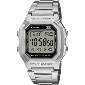 CASIO Collection Ρολόι Ανδρικό Ασημί Ανοξείδωτο Ατσάλι μπρασελέ W-800HD-1AVEF
