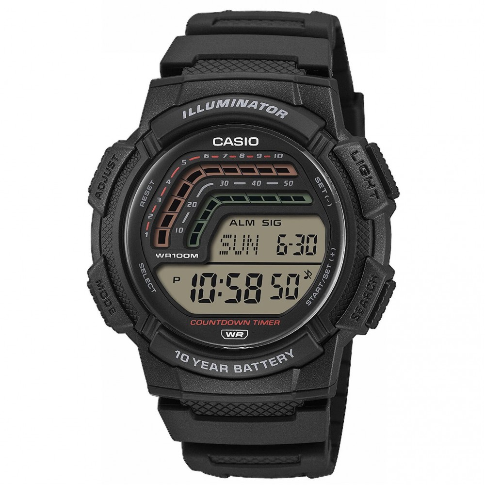 CASIO Standard Ρολόι Mαύρο Kαουτσούκ λουράκι WS-1800-1AVEF CASIO Standard Ρολόι Mαύρο Kαουτσούκ λουράκι WS-1800-1AVEF
