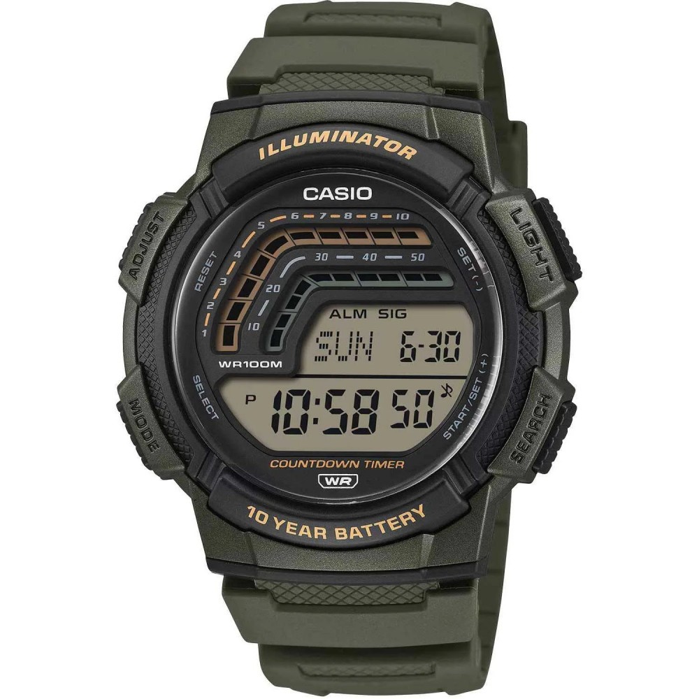 CASIO Standard Ρολόι Πράσινο Kαουτσούκ λουράκι WS-1800-3AVEF