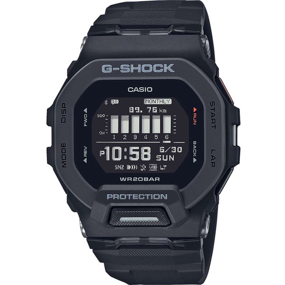 CASIO G-SHOCK Χρονογράφος Smartwatch Ρολόι Μαύρο Καουτσούκ Λουράκι GBD-200-1ER