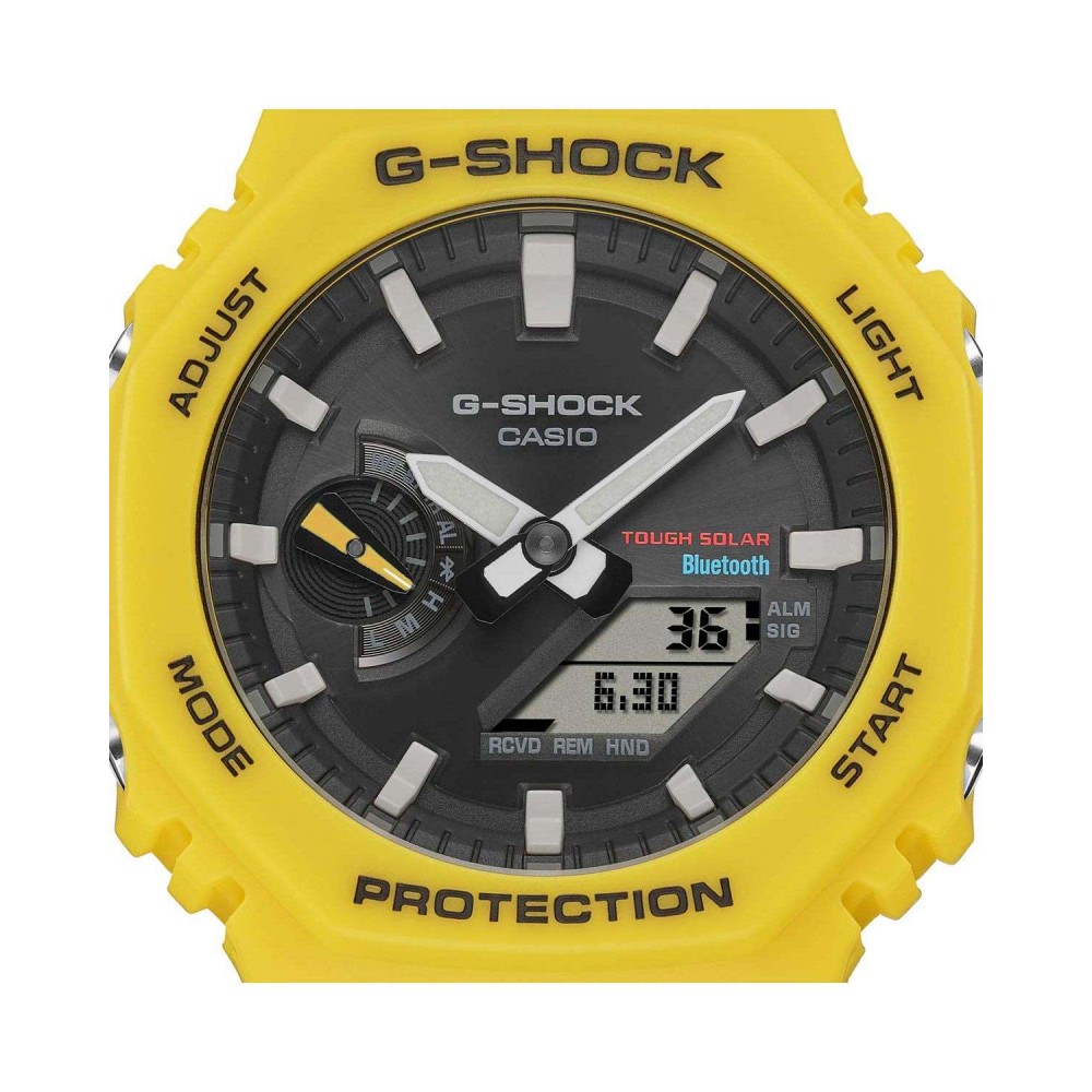 CASIO G-SHOCK Solar Smartwatch Χρονογράφος Ρολόι Κίτρινο Καουτσούκ Λουράκι GA-B2100C-9AER