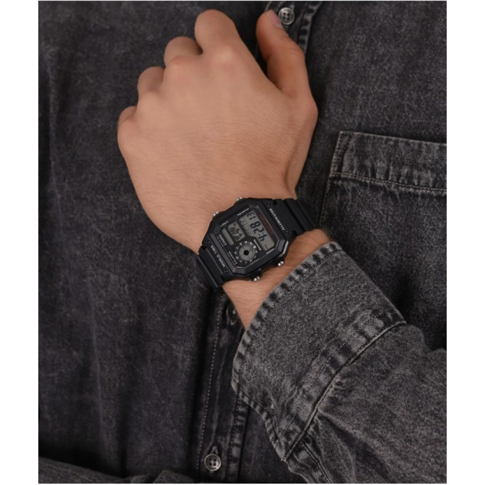 CASIO Collection Χρονογράφος Μαύρο Καουτσούκ Λουράκι AE-1200WH-1AVEF