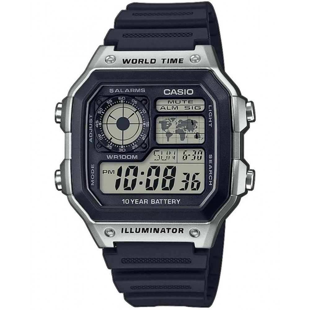 CASIO Collection Χρονογράφος Μαύρο Καουτσούκ Λουράκι AE-1200WH-1CVEF CASIO Collection Χρονογράφος Μαύρο Καουτσούκ Λουράκι AE-1200WH-1CVEF