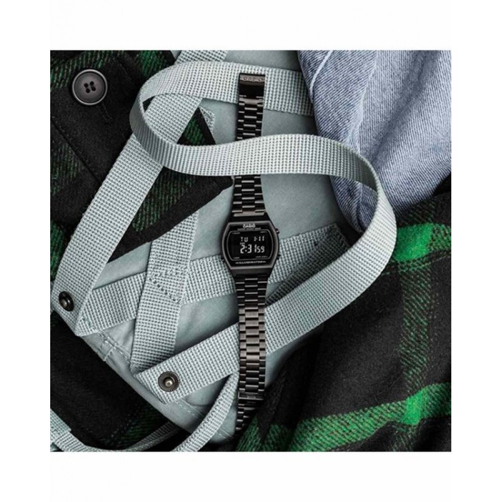 CASIO collection Χρονογράφος Μαύρο ανοξείδωτο ατσάλι μπρασελέ B-640WB-1B