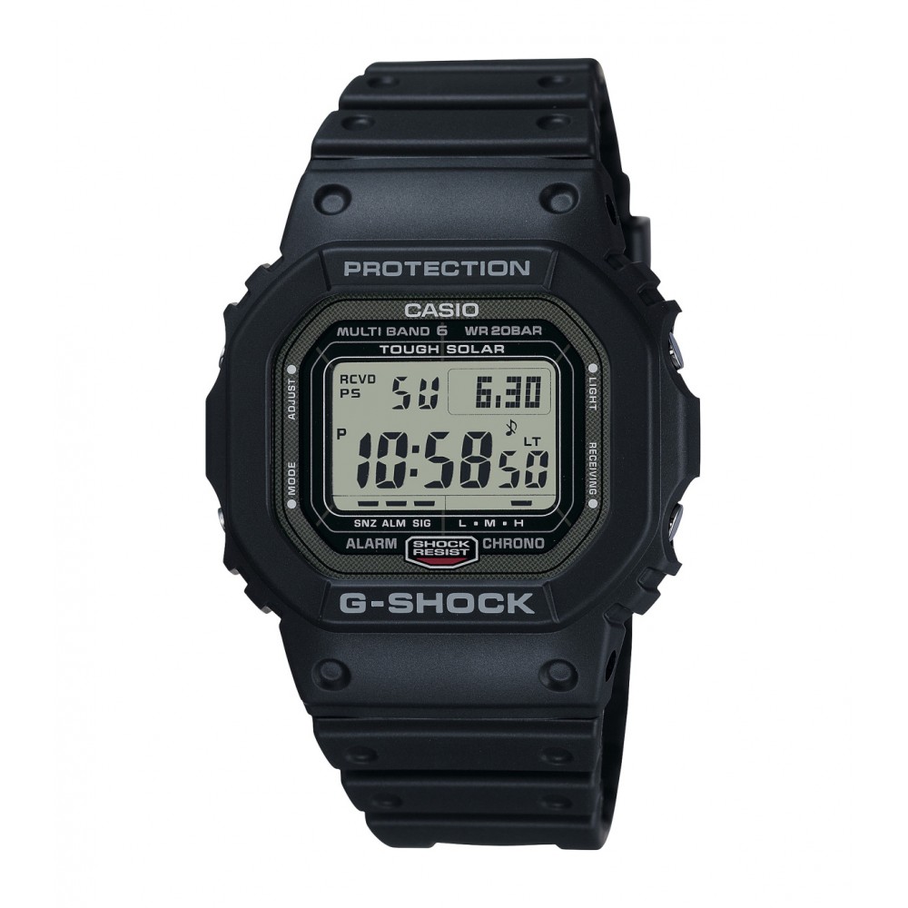 CASIO G-SHOCK Solar Χρονογράφος Ρολόι Μαύρο Καουτσούκ Λουράκι GW-5000U-1ER