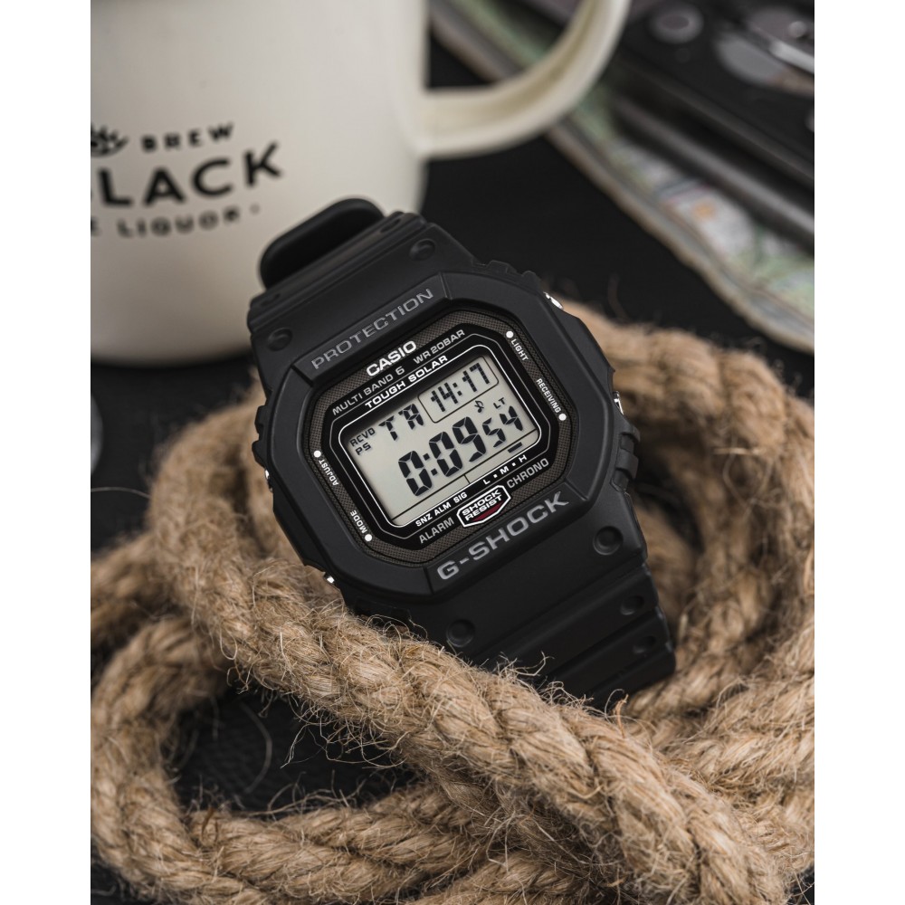 CASIO G-SHOCK Solar Χρονογράφος Ρολόι Μαύρο Καουτσούκ Λουράκι GW-5000U-1ER