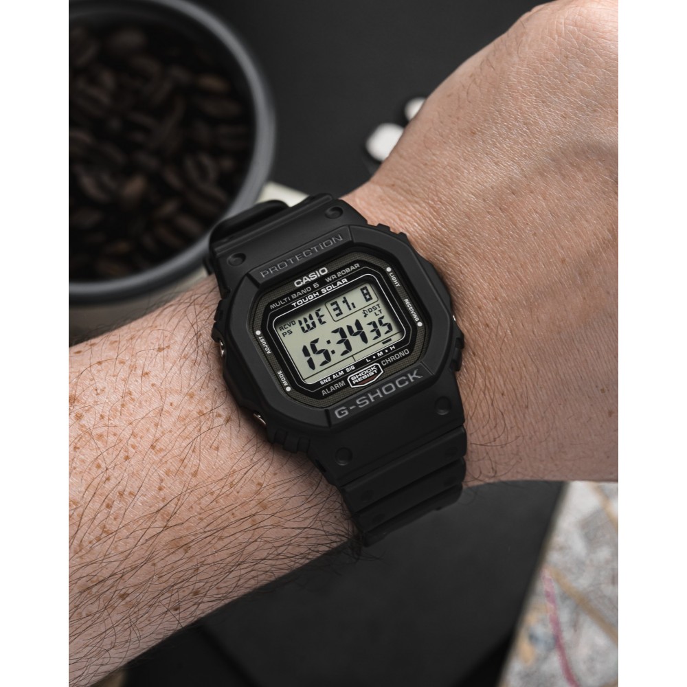 CASIO G-SHOCK Solar Χρονογράφος Ρολόι Μαύρο Καουτσούκ Λουράκι GW-5000U-1ER