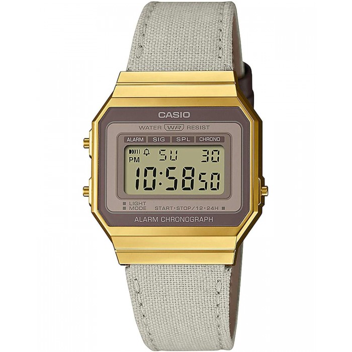 CASIO Collection Ρολόι Χρονογράφος Λευκό Υφασμάτινο Λουράκι A-700WEGL-7AEF