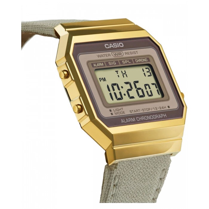 CASIO Collection Ρολόι Χρονογράφος Λευκό Υφασμάτινο Λουράκι A-700WEGL-7AEF