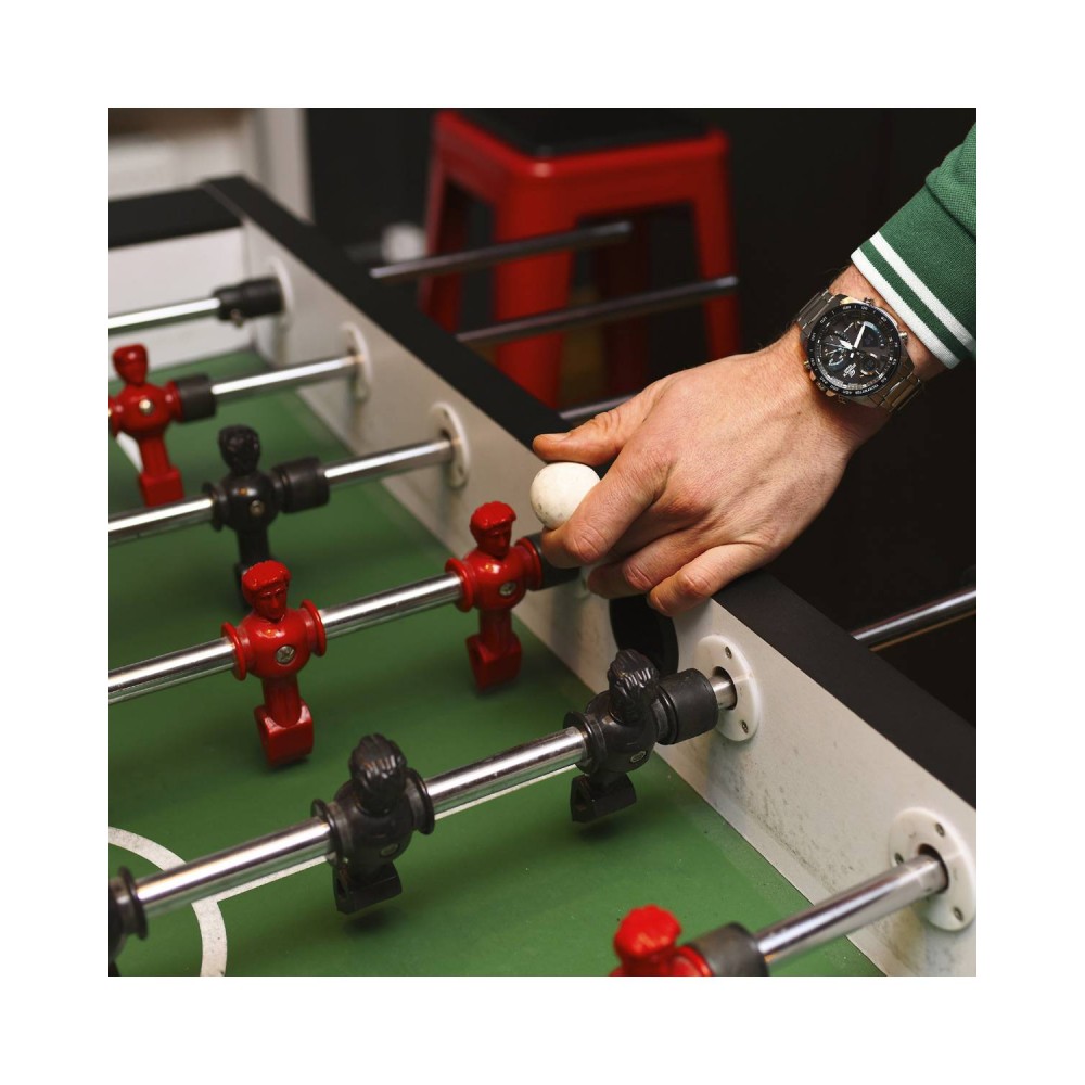 CASIO Edifice Solar Ανδρικό Ρολόι Ασημί Ανοιξείδωτο Ατσάλι μπρασελέ ECB-900DB-1BER