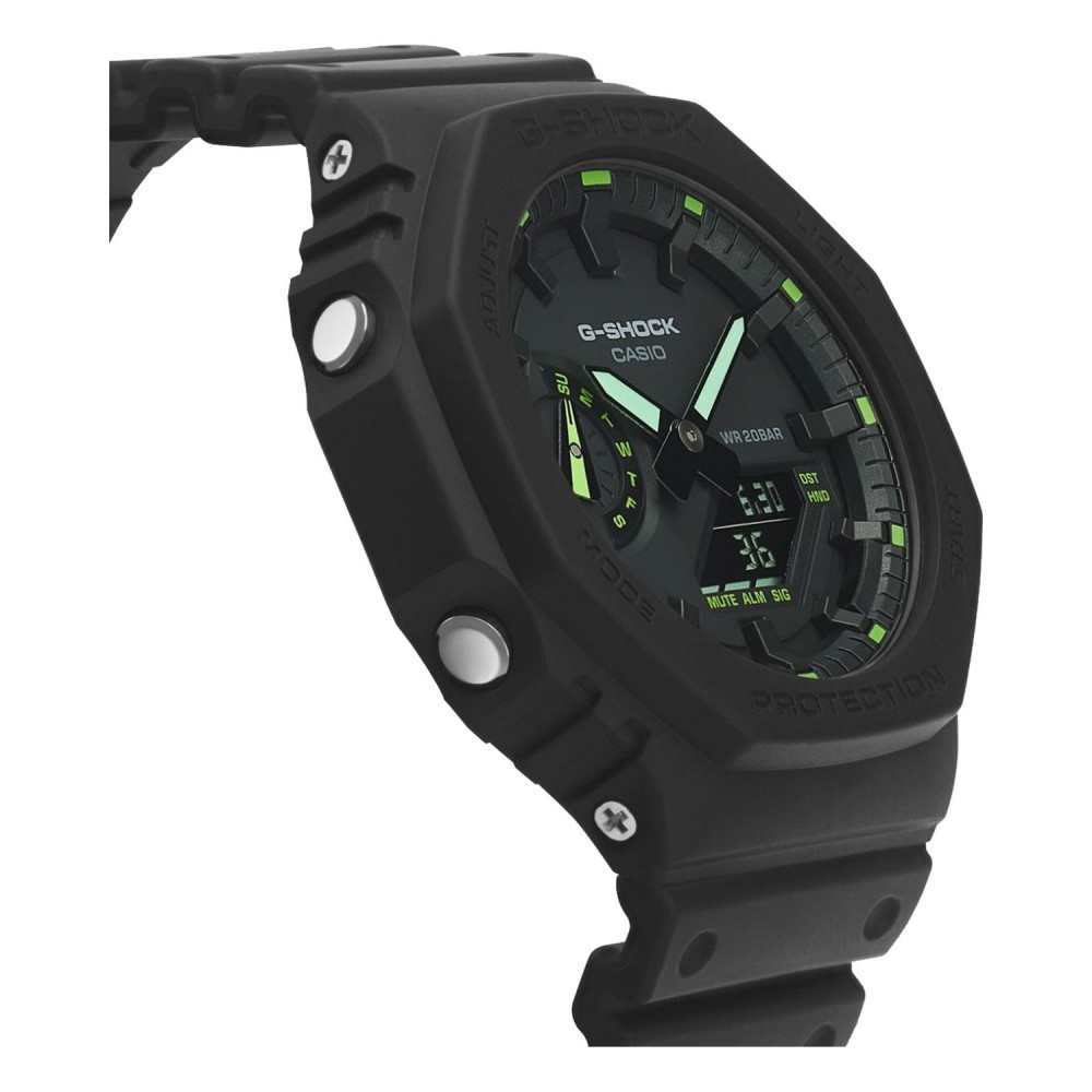 CASIO G-SHOCK Χρονογράφος Ρολόι Μαύρο Καουτσούκ Λουράκι GA-2100-1A3ER