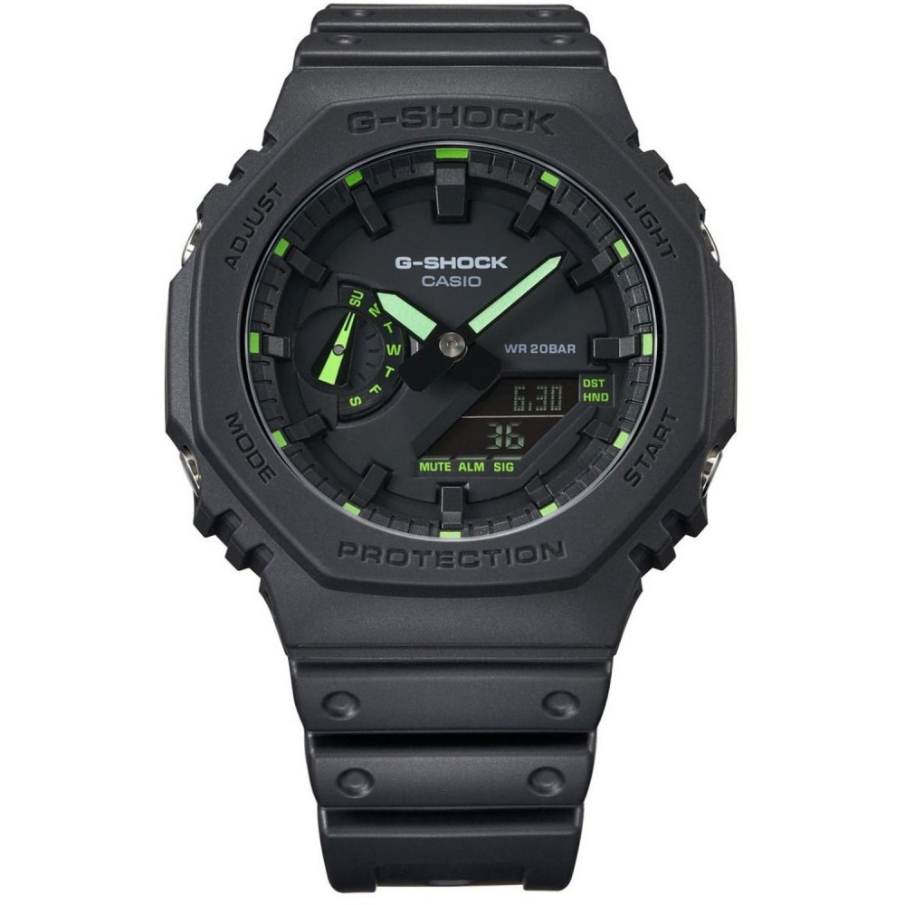 CASIO G-SHOCK Χρονογράφος Ρολόι Μαύρο Καουτσούκ Λουράκι GA-2100-1A3ER