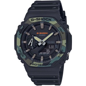 CASIO G-SHOCK Χρονογράφος Ρολόι Μαύρο Καουτσούκ Λουράκι GA-2100SU-1AER