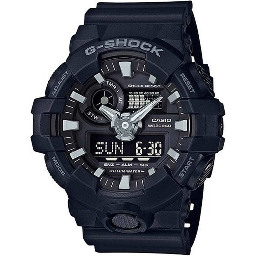 CASIO G-SHOCK Χρονογράφος Ρολόι Μαύρο Καουτσούκ Λουράκι GA-700-1BER