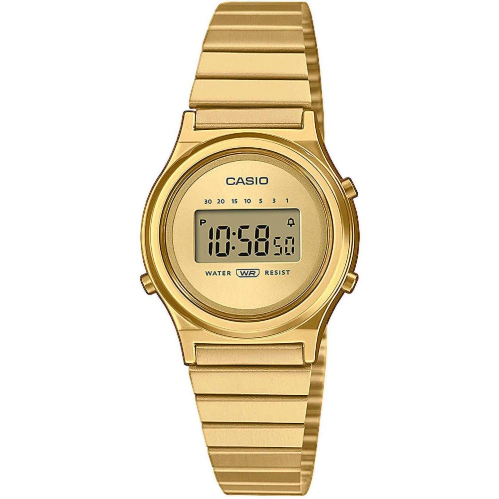 CASIO Vintage Ρολόι Επιχρυσωμένο Ανοξείδωτο Ατσάλι μπρασελέ LA-700WEG-9AEF