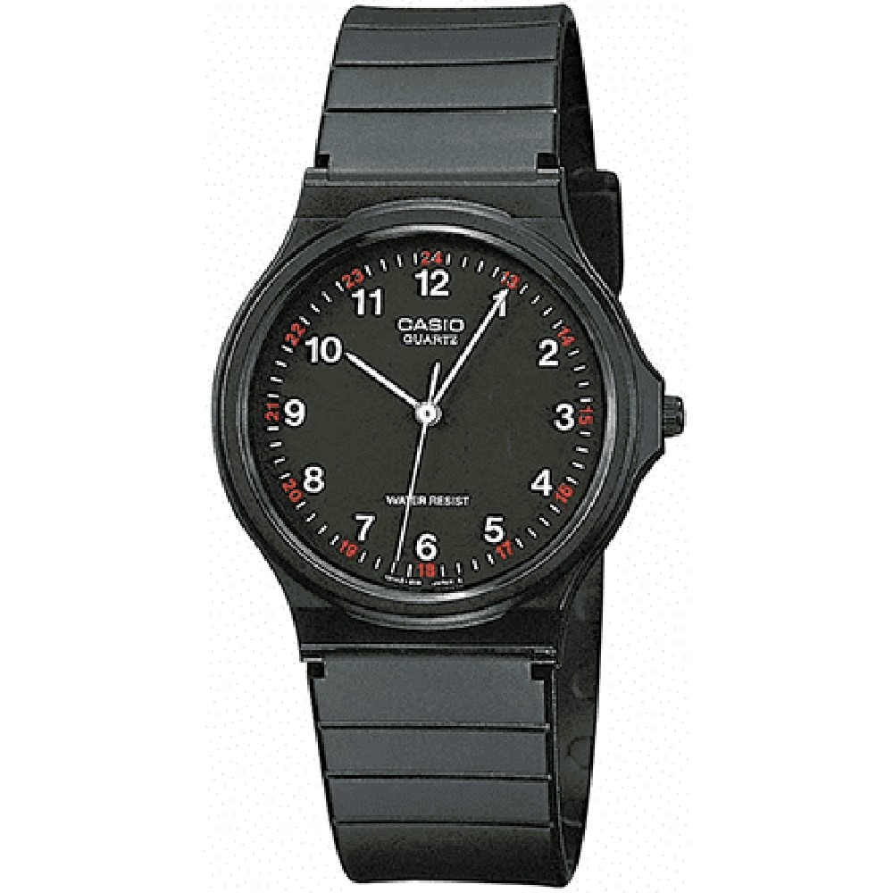 CASIO Collection Ρολόι Γυναικείο Μαύρο Καουτσούκ λουράκι MQ-24-1BLLEG