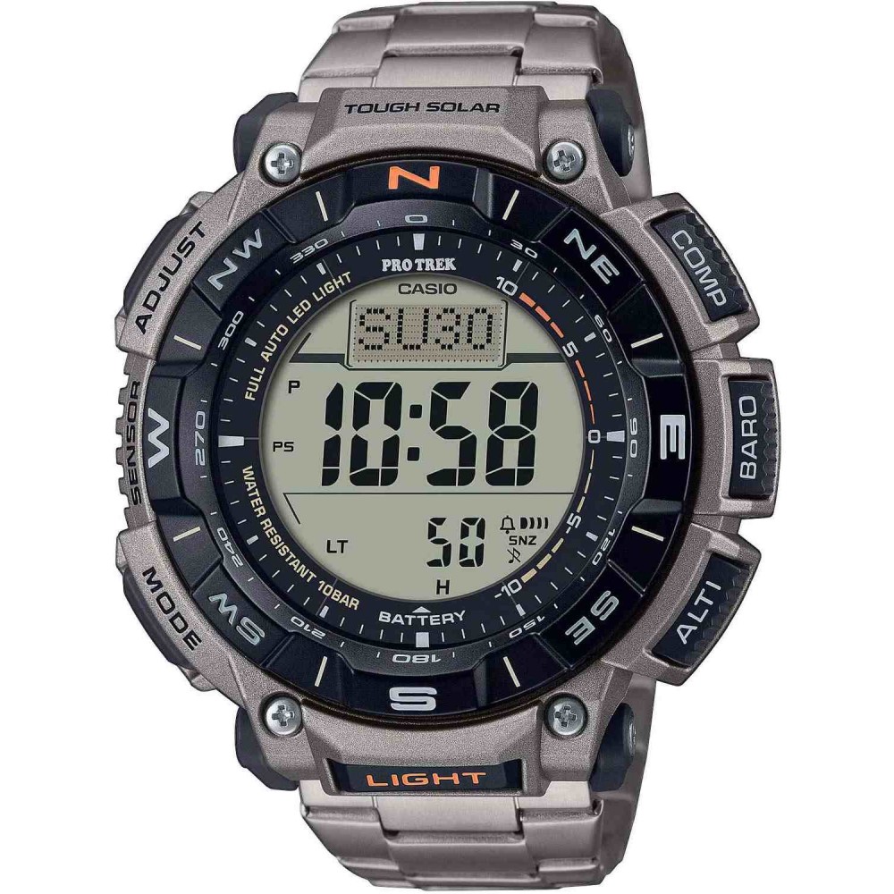 CASIO Protrek Tough Solar Chronograph Ρολόι Γκρι Ανοξείδωτο Ατσάλι μπρασελέ PRG-340T-7ER